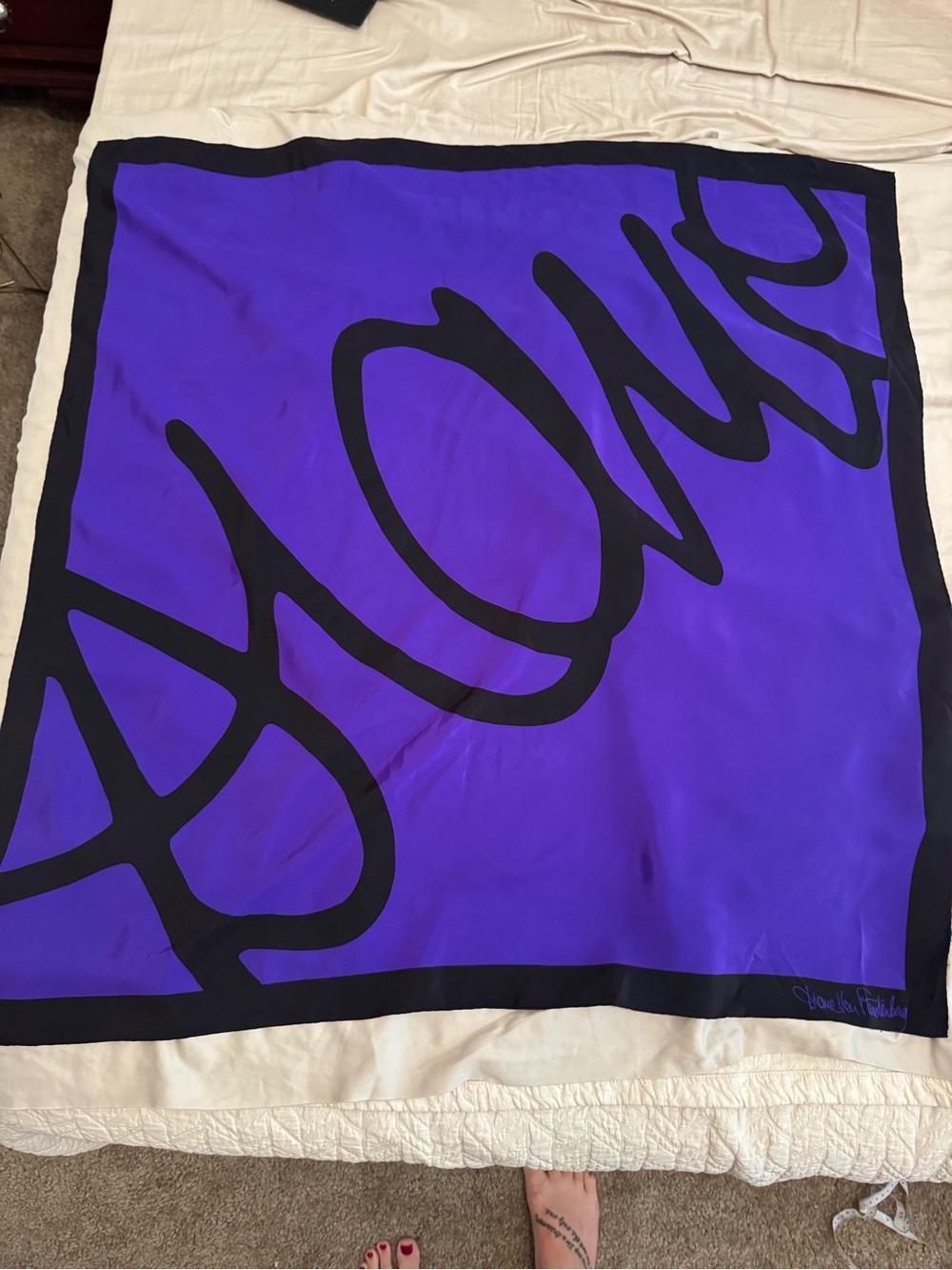 Purple and Black “DIANE” Square Scarf
